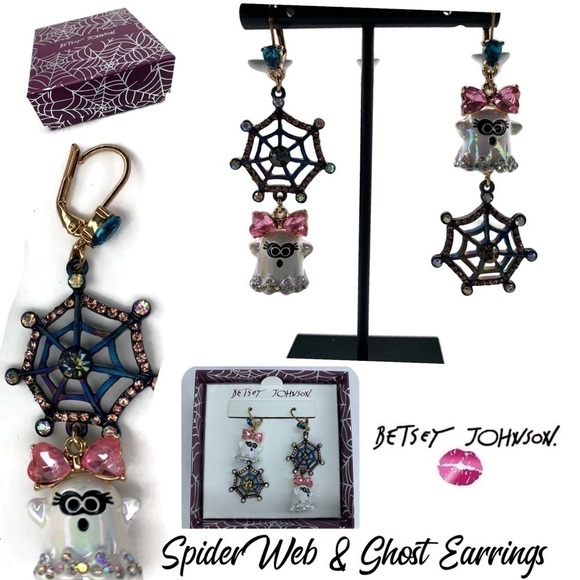 Betsey Johnson White Ghost Halloween Earrings NWT - Picture 6 of 6
